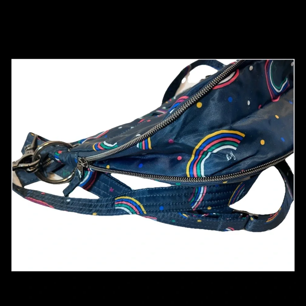 Lug Swivel Rainbow‎ Navy Crossbody Convertible Purse Bag 11